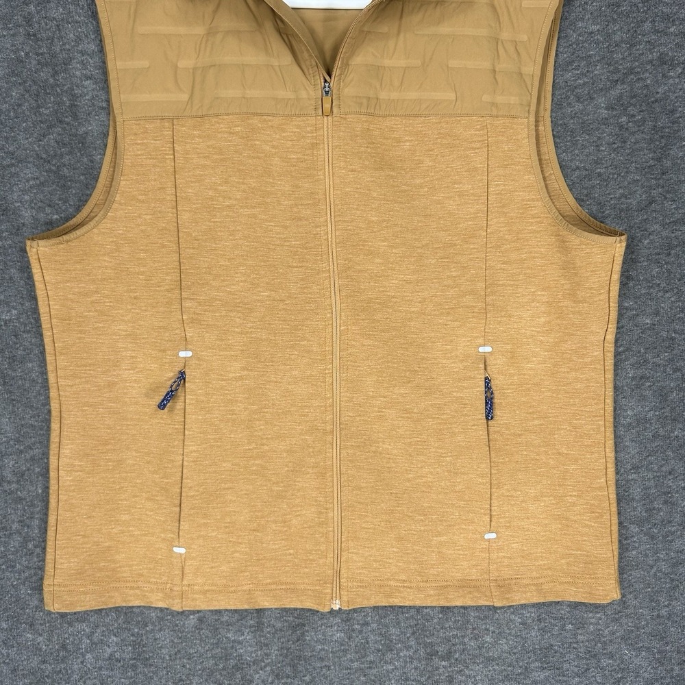 Southern Tide Vest Mens Medium Brown Coligny‎ Quilted Zip Pockets Preppy Golf - Picture 5 of 11